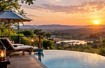 Safari lodge pool and deck