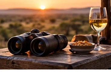 Safari binoculars and refreshments
